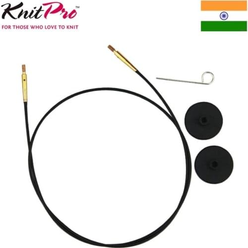 KnitPro Interchangeable Knitting Needle Cable Black Gold Cables