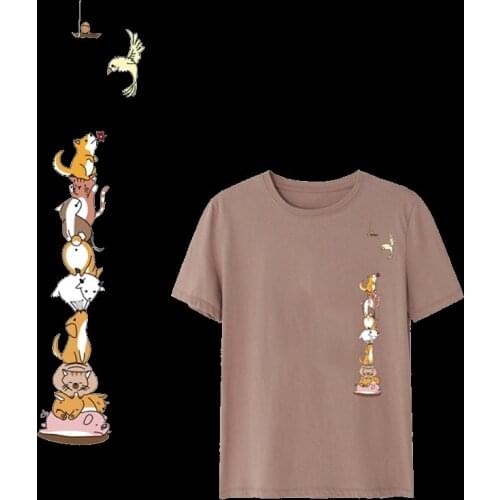 Cat Anime Heat Transfers Iron On Patches For Jeans T-shirt DIY Craft Stickers Applications For Clothes Decorative Appliques