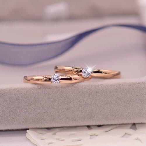 YUN RUO Zirconia CZ Wedding Rings Rose Gold Color Fashion Titanium Steel Jewelry Birthday Gift Woman Never Fade Drop Shipping