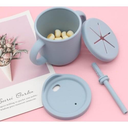 Snack Cup Lightweight Portable Cute Snack Cup Toddler Food Storage Box Water Mug for Toddler Silicone Snack Cup