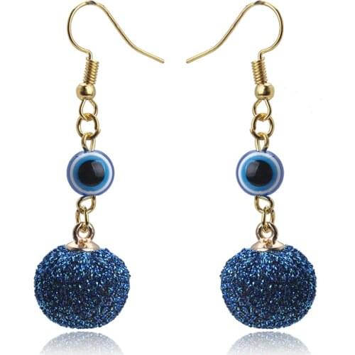 EVIL EYE New Fashion Brand Trendy Zinc Alloy Geometric Earrings for Women Trendy blue Earrings Birthday jewelry Gift