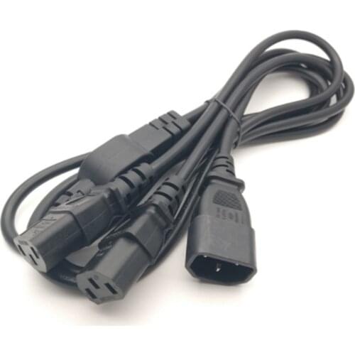 High Quality IEC 320 C14 to 2 x C13 Y Splitter Cord, 10A, 250V , IEC 320 Male to 2 Female Adapter 1 pcs