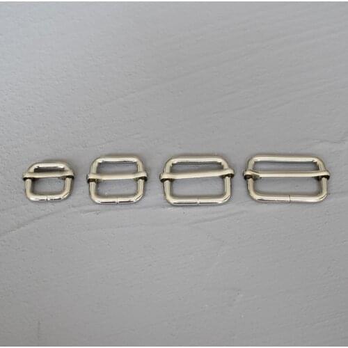 10 Pcs 15/20/25/30mm Silver Metal Slider Adjustment Buckle Slides Tri-glides Roller Handbag Strap Slider Adjuster Belt