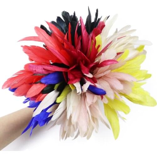 100 PCS Colorful Rooster Feathers Tail Tear 15-20 CM Natural Chicken Feather For Crafts Wedding Jewelry Making Decoration Plumes