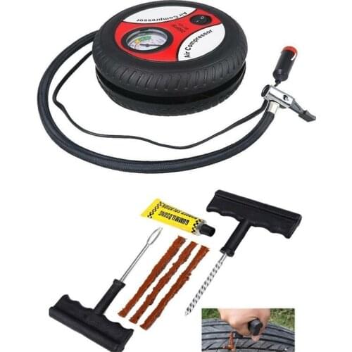 12V Portable Air Compressor Wheel 260psi Tyre Inflator Pump Car Auxiliary Tools Tire Inflation Pump With Tire Repair Tool