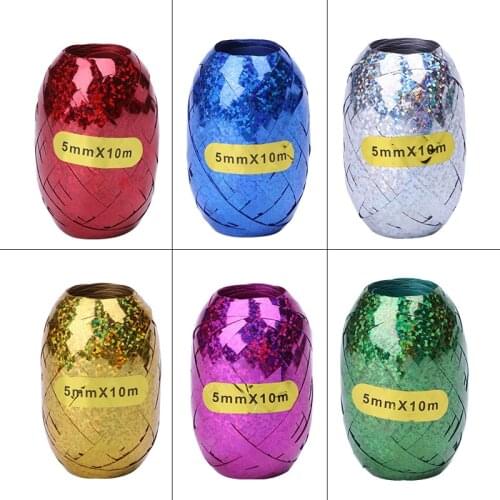 2pcs 10meters Foil Balloon Laser Gold Silver Curling Ribbon Birthday Party Decor Toys Gift Balloon Strings Event&Party Supplies