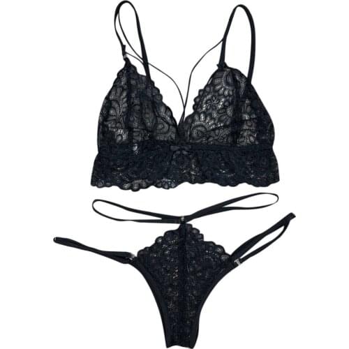 2 styles lingerie bra+set Fashion Women Lace Sexy Lingerie Straps Solid Transparent Polyester sexy bra set Panty Bandage F521