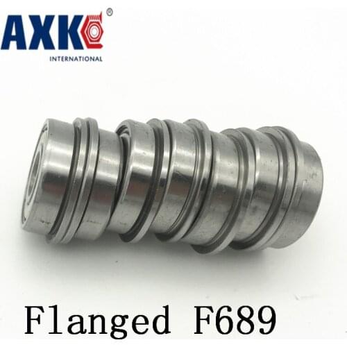 Axk F689 Zz Flange Bearing 9x17x5 Mm Abec-1 ( 10 Pcs ) Flanged F689 Z Zz Ball Bearings F618/9zz