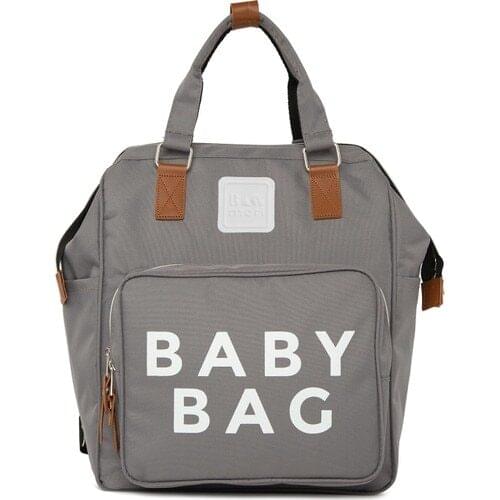 Bagmori Gray Baby Bag Printed Pockets Mother Baby Care Backpack