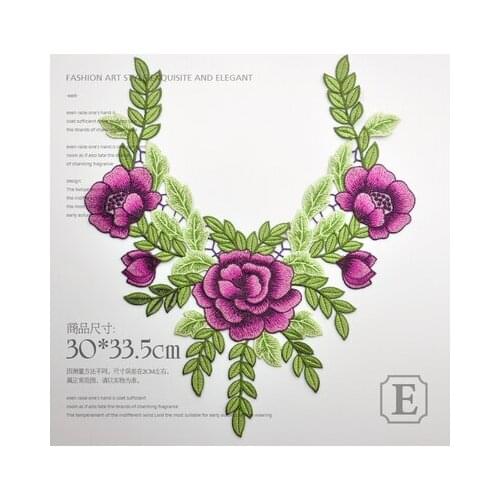 Flower Lace Fabric Fashion Art Style Exquisite Elegant Embroidery Applique Lace Patch Garment Sewing Accessory