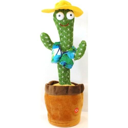 Electronic Pull Plush Toys Cactus Toys Dance With Light Repeat Your Words Educational Toys Ornaments Childrens Gift Toys