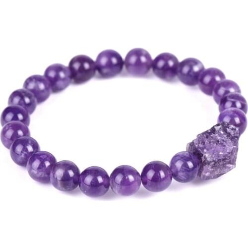 FYSL Handmade Weave Geometric Shape Amethysts Stone Stretchy Bracelet Lapis Lazuli Jewelry