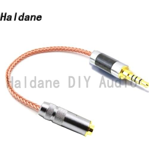 Haldane 3.5mm TRRS Balanced Male to 4.4mm TRRRS Balanced Female OCC Single Crystal Copper Audio Adapter Cable 3.5 to 4.4 Cord