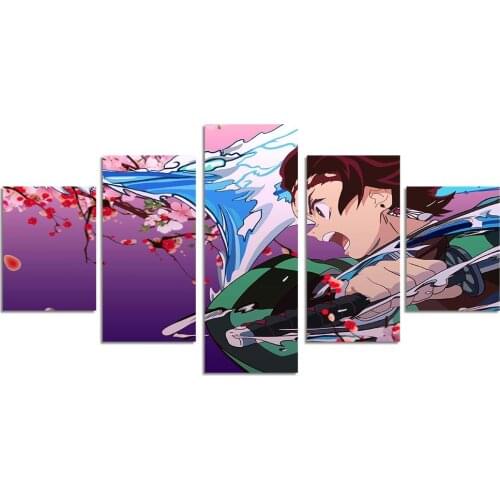 Picture Canvas Printed Painting Demon Slayer Tanjiro Anime Wall Art Poster for Living Room Decor No Frame