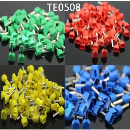 TE0508 wire connector Insulated TWIN CORD end terminals suit Cable Wire Connector Crewel tube insulated terminals connection