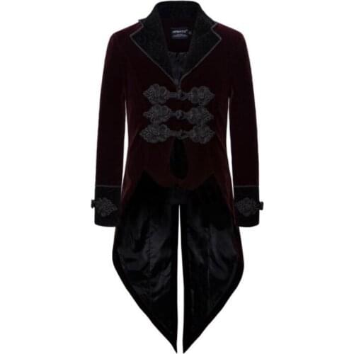 Court retro tuxedo suits mens blazers mid-length windbreaker casual plus size velvet dress jacket European American costumes