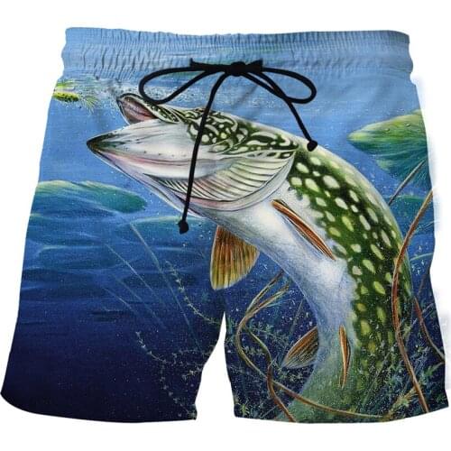 2021 Summer Fashion Fishing Beach Pants 3D Printed Board Shorts Elastic Waistband Beach Shorts Loose Mens Shorts