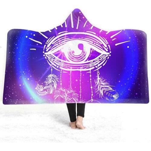 Dreamcatcher Hooded Blanket For Adults Sherpa Fleece Butterfly Bohemian Wearable Throw Blanket Microfiber Dropshipping