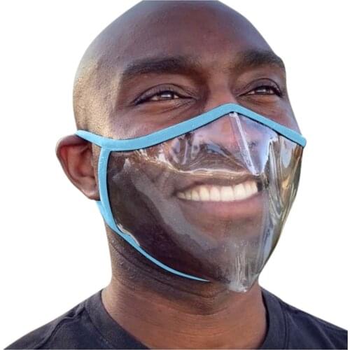 Fashion Clear Mask Masque Transparent Deaf mute face mask for talk chat plastic face mouth shield decoration