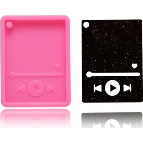 Music MP3 Player Keychain Silicone Mold Musical Pendant Mold Jewelry Making Tool F3MF