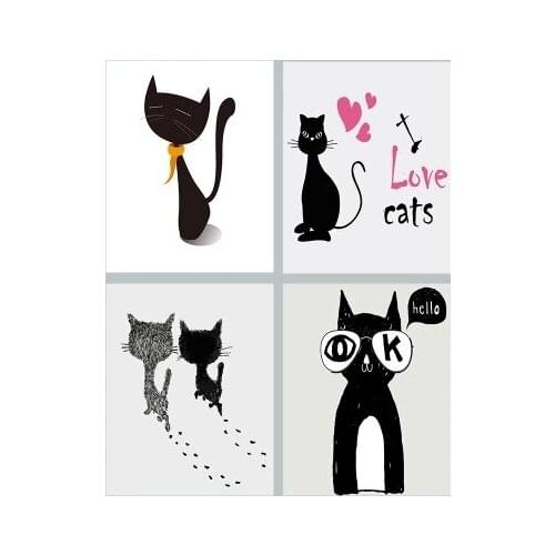 Animal Print Wall Pictures for Living Room Cat Canvas Painting Minimalist Posters Fabric Cloth Not Framed Back To The Future