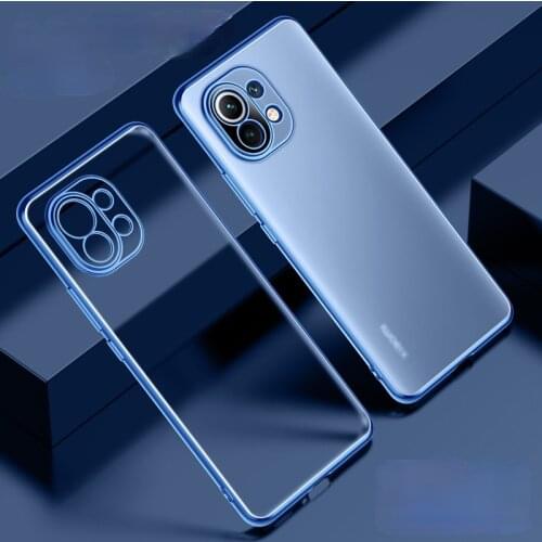 New Plating Case for Xiaomi Mi 11 11X Pro Lite Ultra 11Ultra 11Pro 11Lite 11i 11XPro 5G Soft Clear Silicone Original Cover Funda