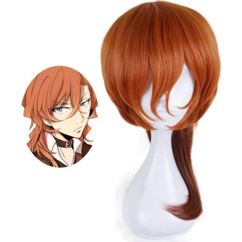 Anime Bungo Stray Dogs Cosplay Chuya Nakahara Chuuya Orange Wig Heat Resistant Synthetic Hair Men Women Party Carnival Wigs