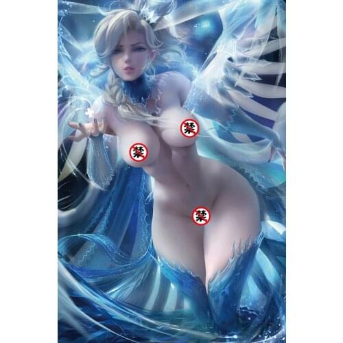 Printed silk or canvas OW sexy lady mercy art poster 16x24 24x36 inch custom living room bedroom home art wall picture