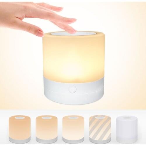 Rechargeable Smart LED Touch Control Night Light Induction Dimmer Intelligent Bedside Portable Lamp Dimmable RGB Color Change