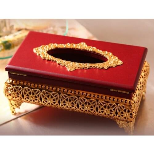 Ktv imitation wood gold plated tissue box tissue box tissue box