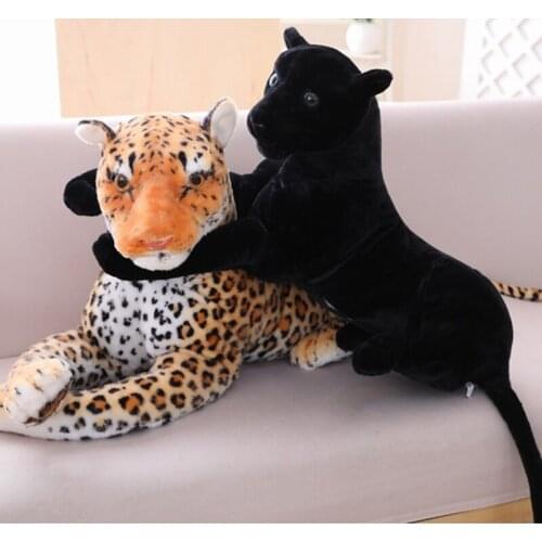 110cm Giant Size Lifelike King Panthera Simulation Wild Animal Black Panther Tiger Lion Leopard Soft Plush Doll Stuffed Toy