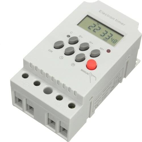 Indoor Digital Timer Outlet Programmable Digital Outlet Timer Plug-in Time Control Switch 220V 25A for Lights, Aquarium
