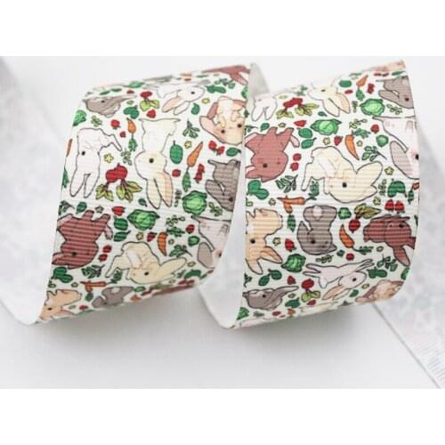 Cartoon ribbit printed grosgrain ribbon 9-75mm DIY handmade materials christmas wedding gift wrap tape ribbons
