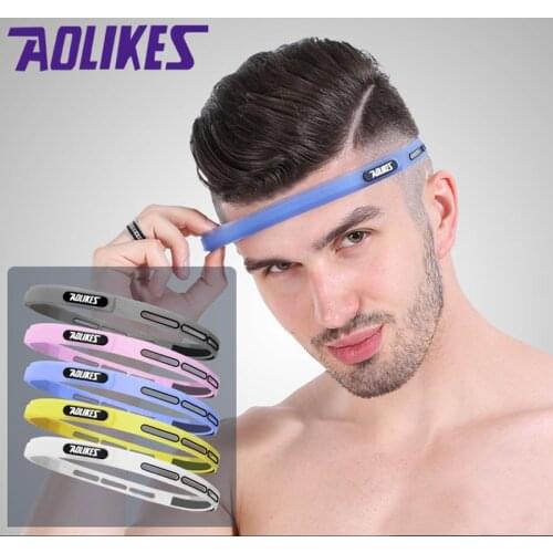 Outdoor Sports Fitness Yoga Running Headband Adjustable Silicone Headwear Hairband Forehead Belt Sweat Absorb Proof Men Women