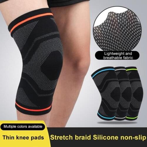 1PC Sports Kneepad Men Pressurized Elastic Knee Pads Support Fitness Gear Basketball Volleyball Tennis Cycling Brace Protector