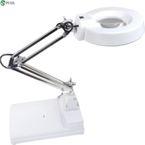 High Brightness LED Desk Magnifier With Folding Lamp Electronic magnifier 20 Times Energy Saving