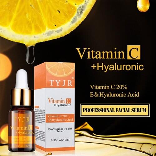 TYJR Pure Vitamin C Serum Liquid Freckle Removal Acne Scars Hyaluronic Acid Anti-wrinkle Vc Face Serum Fade Dark Circles