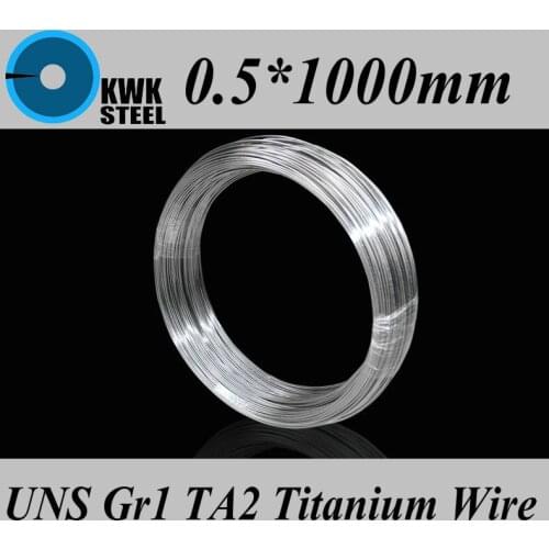 0.5*1000mm Titanium Wire UNS Gr1 TA2 Pure Titanium Ti Wire Industry or DIY Material Free Shipping
