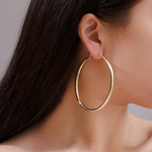 Yobest Gold Color Hoops Earrings 2019 Tube Round Circle Statement Earrings For Women Alloy Trendy Rock Punk Brincos Gift