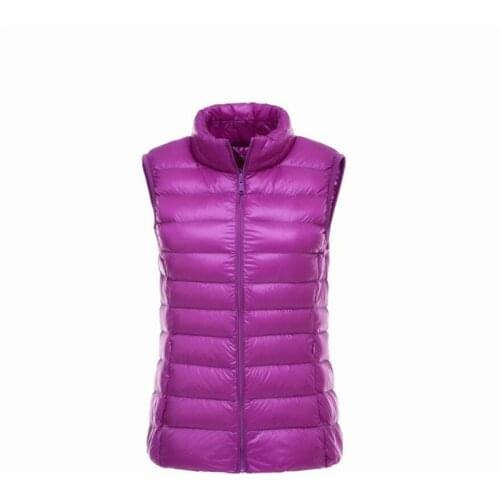 Ultra Light Down Vest Women 2021 Autumn Winter Stand Collar Slim Vest Jacket Duck Down Coat Female Sleeveless Waistcoat Portable
