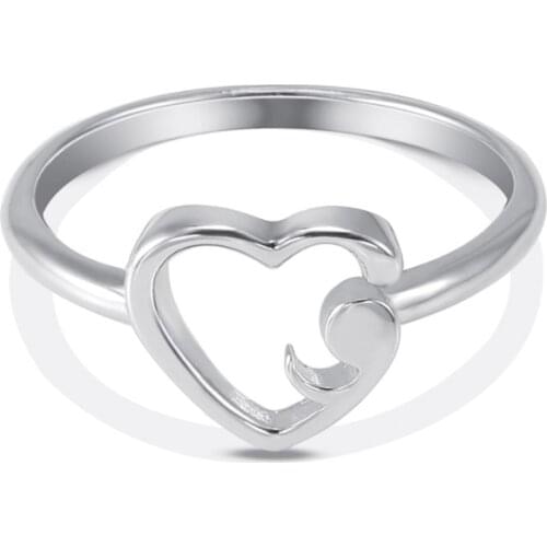 925 Sterling Silver Heart Semicolon Rings Suicide prevention Inspirational Girl Jewelry Love Life For Graduation Student YLQ7006
