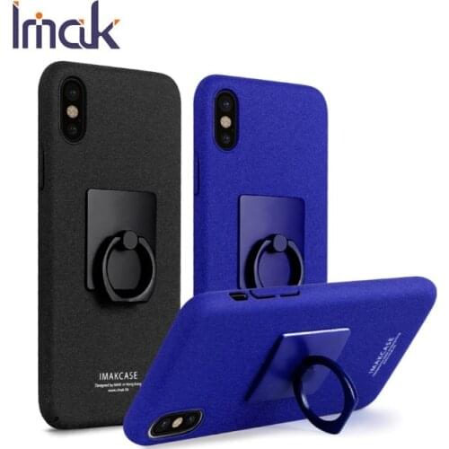 Imak Hard Frosted Matte PC Ring Holder Skin Casing Phone Case For iPhone 6s X 8 7 6 Accessories