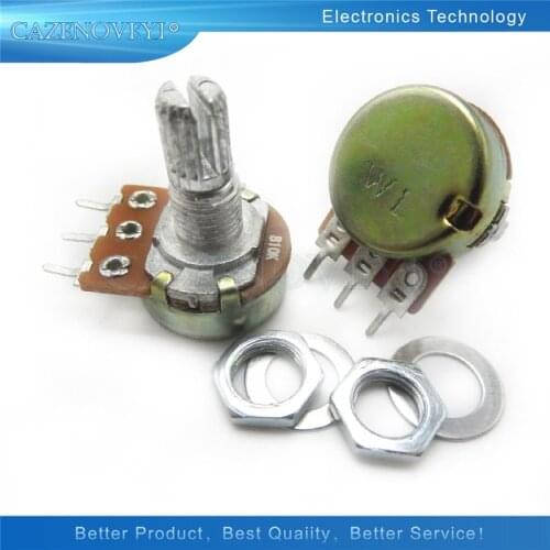 10pcs/lot WH148 15mm Shaft Amplifier Dual Stereo Potentiometer B1K B2K B5K B10K B20K B50K B100K B500K 3Pin 1K 2K 5K 10K 50K 100K