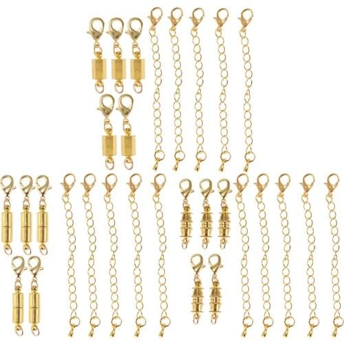 10Pcs Gold Plated Magnetic Clasp Claw Jewelry Fastener Lobster DIY Making Findings Craft