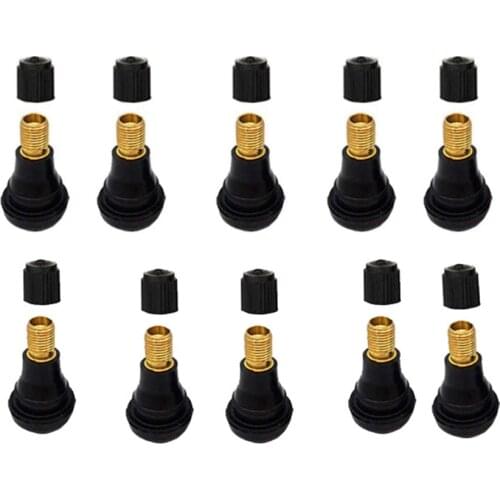 10pcs TR412 Tubeless Tire Tyre Valves Replacement Snap-in Rubber Valve Stems for Car Motorcycle
