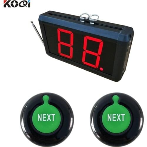 Aluminium Alloy 2 digit number screen NEXT counter call button queue wireless calling system for service station