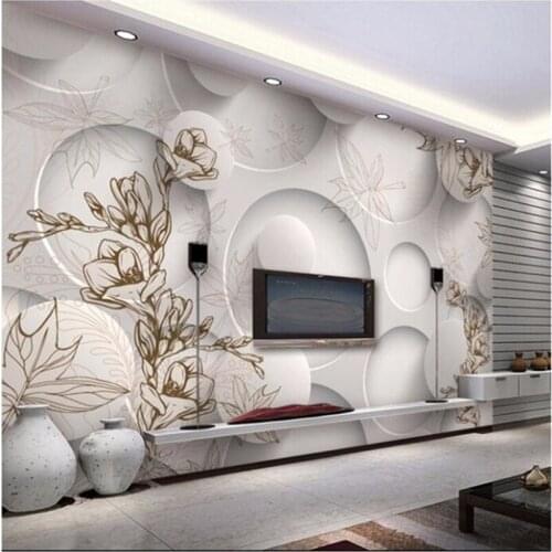 Custom photo 3D Wallpapers Modern Magnolia Maple Leaf 3d Living Room Big Mural 3d Wall Painting Wallpaper Mural Beibehang