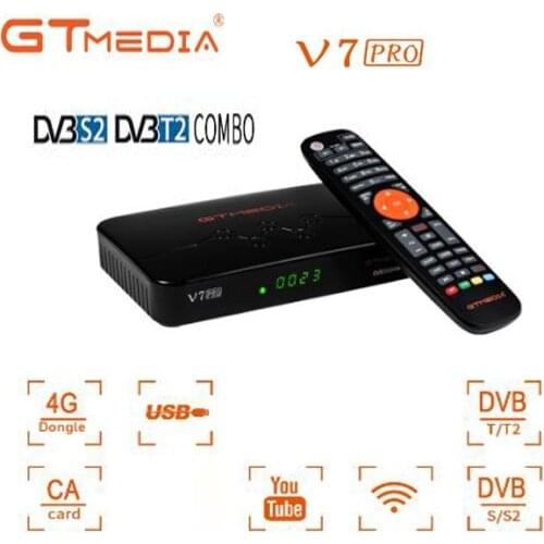 5pcs GTmedia V7 Pro Support powervu Biss key 1ptv DVB-T2 DVB-S2 Satellite Receiver DVB T2 S2 decoder v7 plus