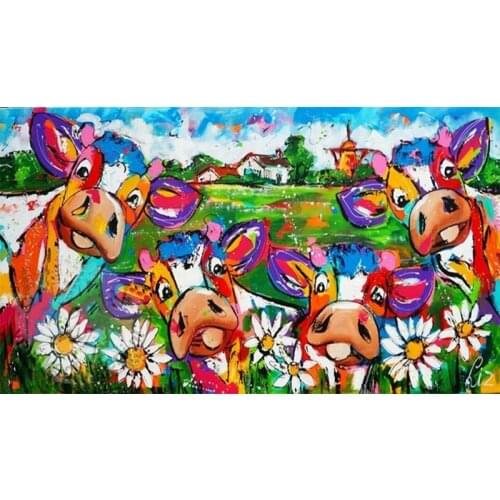 5D Icon Diamond Embroidery cow stickers DIY Diamond Painting Cross Stitch Needlework Mosaic icon Full Rhinestone Painting Decor