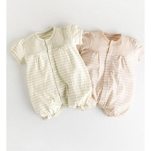 Bodysuit For newborn baby girl boy clothing Organic cotton ribbed ruffle infantil jumpsuit summer clothes toddler rompers babies